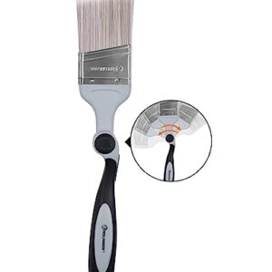 ROLLINGDOG 2.5Inch Paint Edger Brush - Extension Pole Angled Paint Brush for High Walls Ceiling,Stairwell Wall,Triming and Cutting in Painting