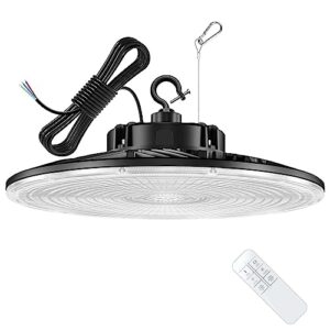 ufo led high bay light 150w 22,500lm ac100-277v low bay led lights 0-10v dimmable 5000k daylight ufo led shop lights ul/dlc listed 6' cable alternative to 600w hps/hid for garage factory warehouse