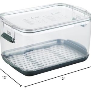 Progressive International Prepworks ProKeeper Food Fresh Produce Storage Container Set, 5- Piece, Clear Containers with Gray Sealed Tight Lids