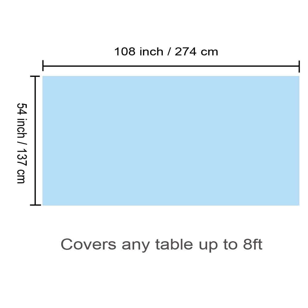 Siencooray Light Blue Disposable Plastic Tablecloth, 2 Pack 54"x 108" Rectangle Table Covers for Parties, Events, Weddings, Indoors and Outdoors