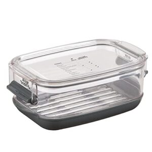 Progressive International Prepworks ProKeeper Food Fresh Produce Storage Container Set, 5- Piece, Clear Containers with Gray Sealed Tight Lids