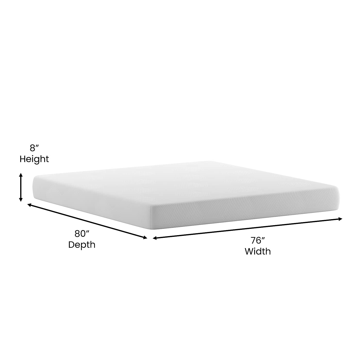 Flash Furniture Jasmine 8 Inch Green Tea Memory Foam Mattress - Charcoal Infused - Supportive Pressure Relief - CertiPUR-US Certified Foam - King Mattress in a Box