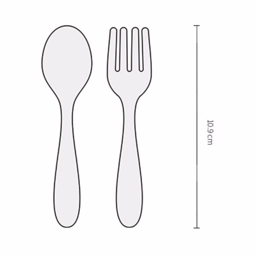 M.Vita Montessori Nido Stainless Steel Flatware for Baby Toddler Fork and Spoon Set