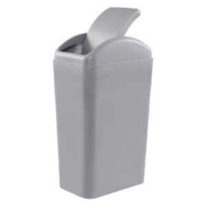 esdiplot 3.5 gallon swing lid waste can, plastic swing-top trash can, gray, 1 pack