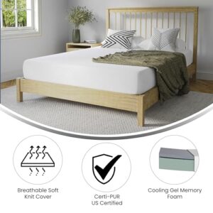 Flash Furniture Jasmine 8 Inch Green Tea Memory Foam Mattress - Charcoal Infused - Supportive Pressure Relief - CertiPUR-US Certified Foam - Full Mattress in a Box