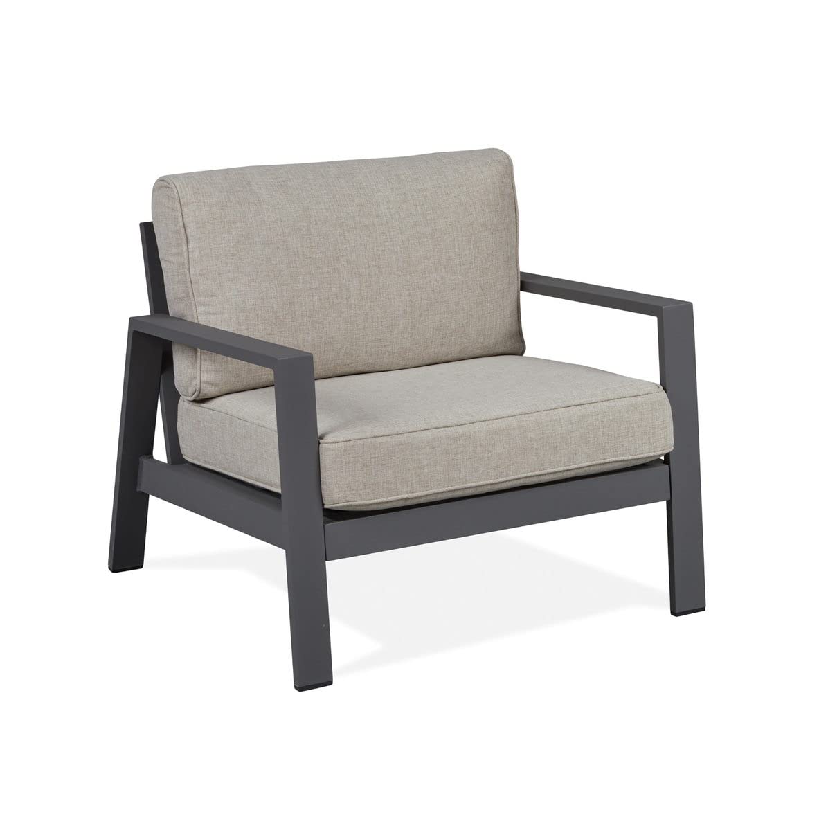 Real Flame Aegean Outdoor Chair with Cushions - Patio Furniture, Aluminum Frame - Weather & Sun Resistant, Rustproof