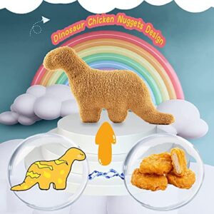 Wlevzzor Dino Nugget Pillow, Get Roaring Large Dino Chicken Nugget Plush Pillow - Perfect for Dinosaur Lovers, Birthday Gifts, and Party Decorations (Dinosaur-A)