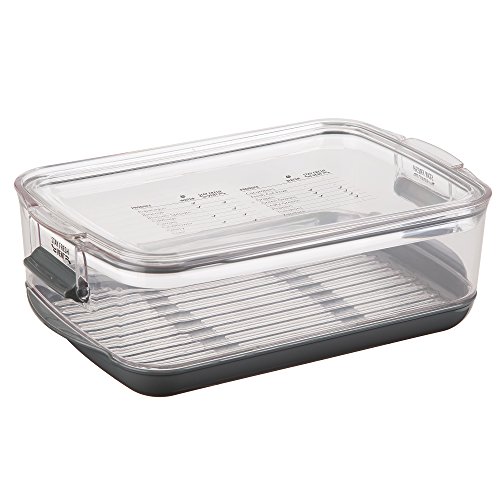 Progressive International Prepworks ProKeeper Food Fresh Produce Storage Container Set, 5- Piece, Clear Containers with Gray Sealed Tight Lids