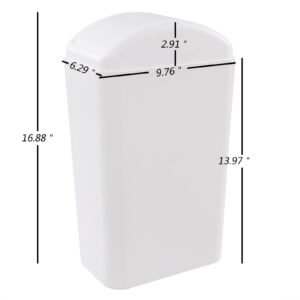 Esdiplot 3.5 Gallon Plastic Trash Can with Swing Top Lid, Slim Swing Lid Garbage Bin Wastebasket