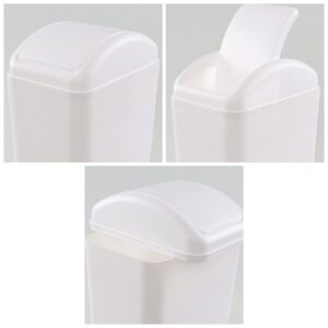 Esdiplot 3.5 Gallon Plastic Trash Can with Swing Top Lid, Slim Swing Lid Garbage Bin Wastebasket