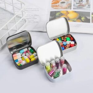 Kukiwhy 6 PCS Mini Metal with Lid Portable Storage Box,for Items,Earplugs, Pills, Tiny Bead, Nail, Jewelry Findings