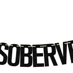 Happy Soberversary Banner, Happy Sober Anniversary Decorations, Happy Sobriety, Perfect for the Celebration of Lengths of Sobriety and Recovery Birthdays Black Red Glitter