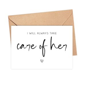 I Will Always Take Care Of Her Wedding Day Card To Parents In Law - Mother In Law Gift - Father Of The Bride Gifts - Mother Of The Bride