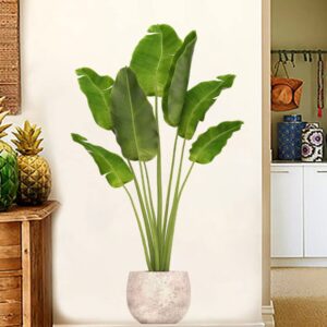 VOSAREA Green Plant Wall Decals 3D Potted Plant Wall Stickers Removable Bonsai Decals DIY Peel and Stick Art Murals for Bedroom Livingroom Office