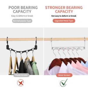 Hangers Space Saving, 12 Pack Metal Hanger Organizer, Closet Space Savers, Collapsible Magic Hangers for Heavy Clothes, Closet Organizers and Storage, College Dorm Room Essentials