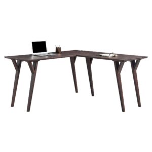 realspace® trezza 62"w l-shaped computer desk, warm walnut