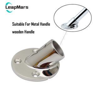 LeapMars Broom Handle Bracket,Multiple Mounting Options Broom Handle Threaded End,316 Stainless Steel Material Metal Brackets,Broom Head Bracket for 0.86/0.98in Wooden Handle (22MM/0.86IN)