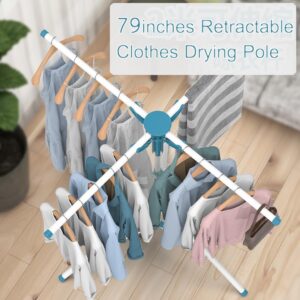 AUGMIRR Clothes Drying Racks, Height-Adjustable 52 Inches Updated Version,Stainless Steel for Indoor Outdoor,Length Adjustable Saves Space,with 20 Windproof Hooks (Tripod Rack, 52")