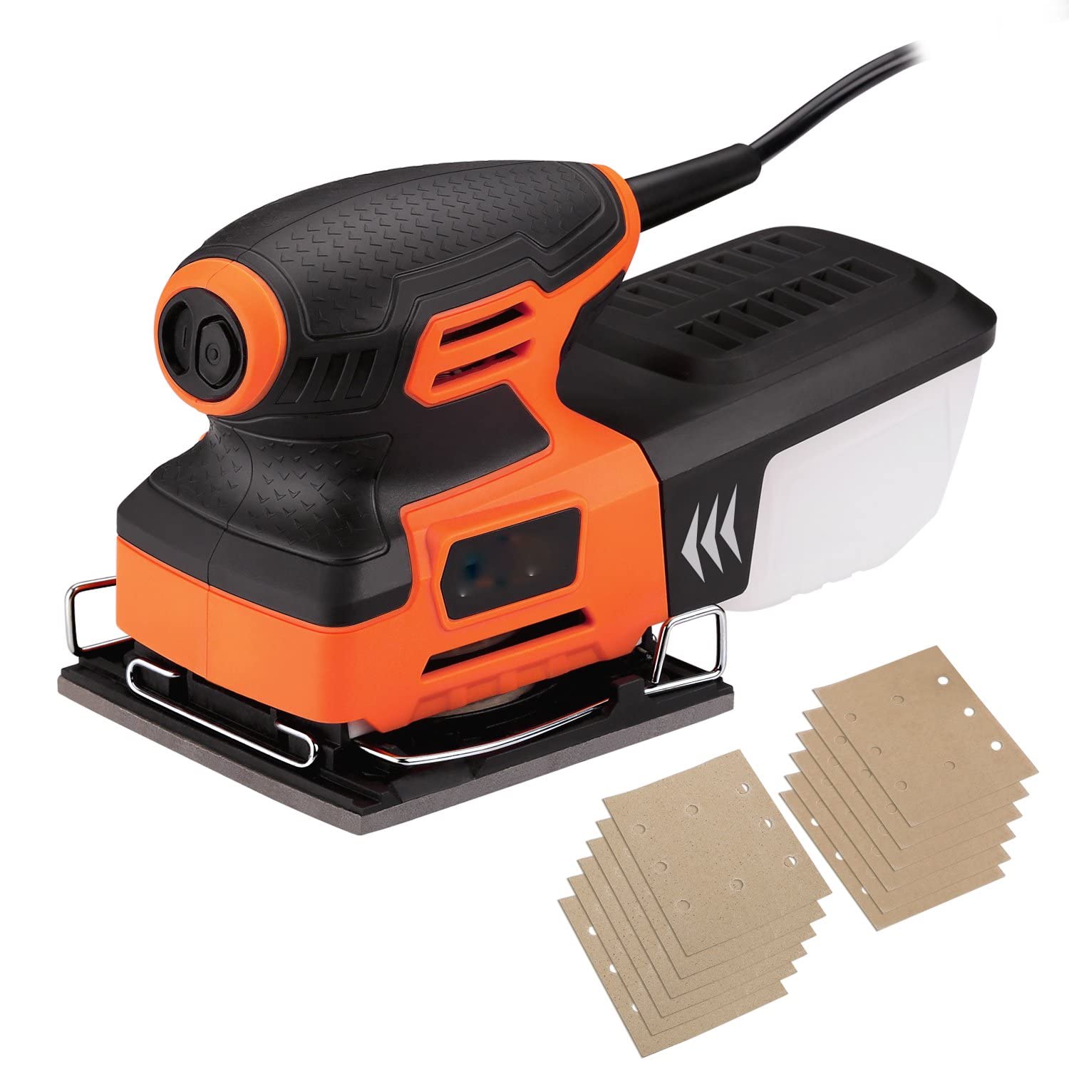 2.2A 1/4 Sheet Sander with Copper Motor, Dust-proof Switch and Soft Rubber Protection - PSS01A