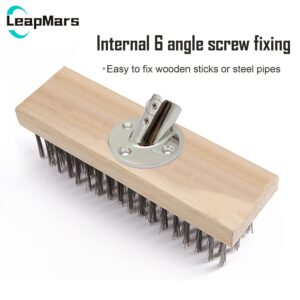 LeapMars Broom Handle Bracket,Multiple Mounting Options Broom Handle Threaded End,316 Stainless Steel Material Metal Brackets,Broom Head Bracket for 0.86/0.98in Wooden Handle (22MM/0.86IN)