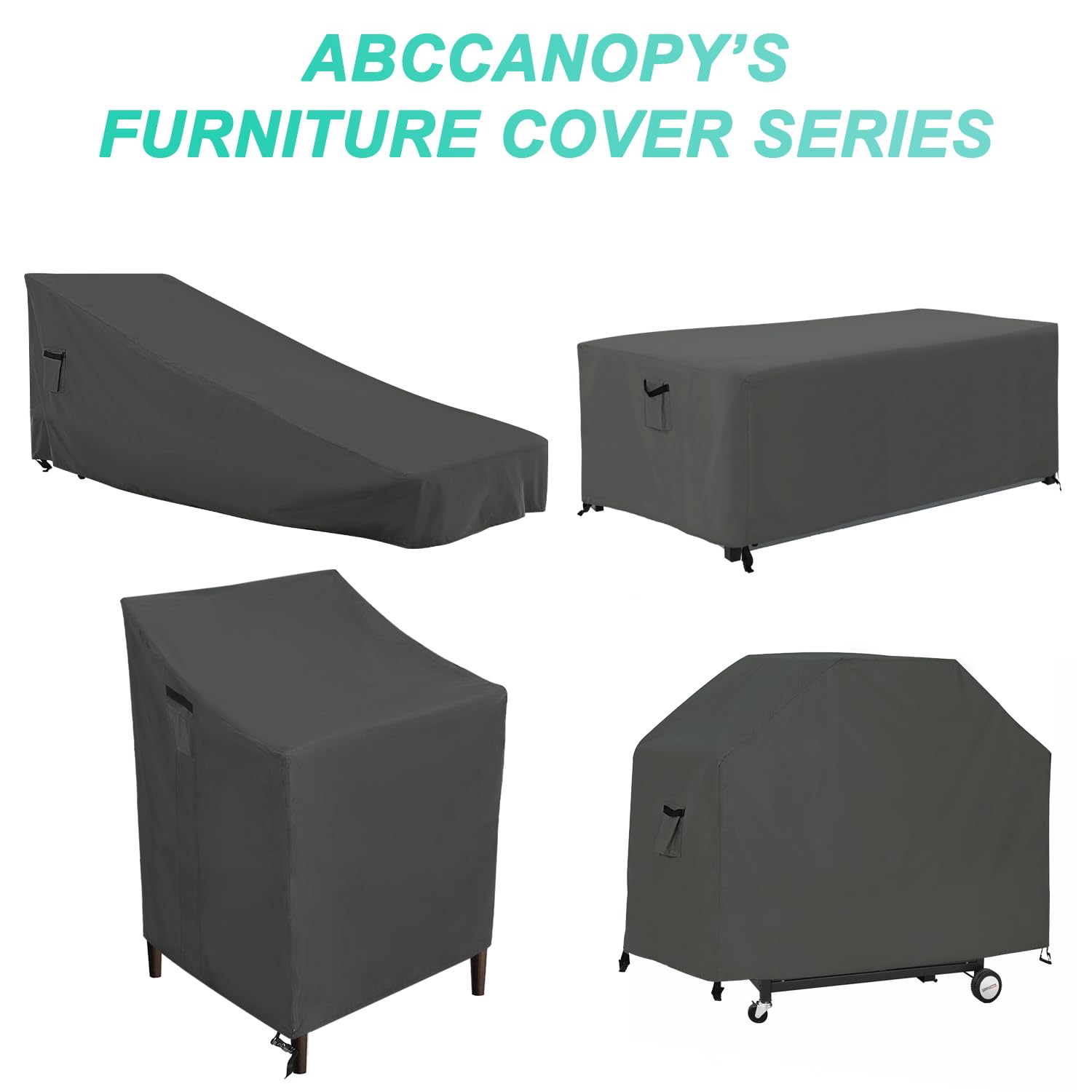 ABCCANOPY Deck Box Cover Outdoor Large Storage Box Cover Universal Outdoor Furniture Cover Waterproof and Dustproof Winter Protection 44x28x24 Grey