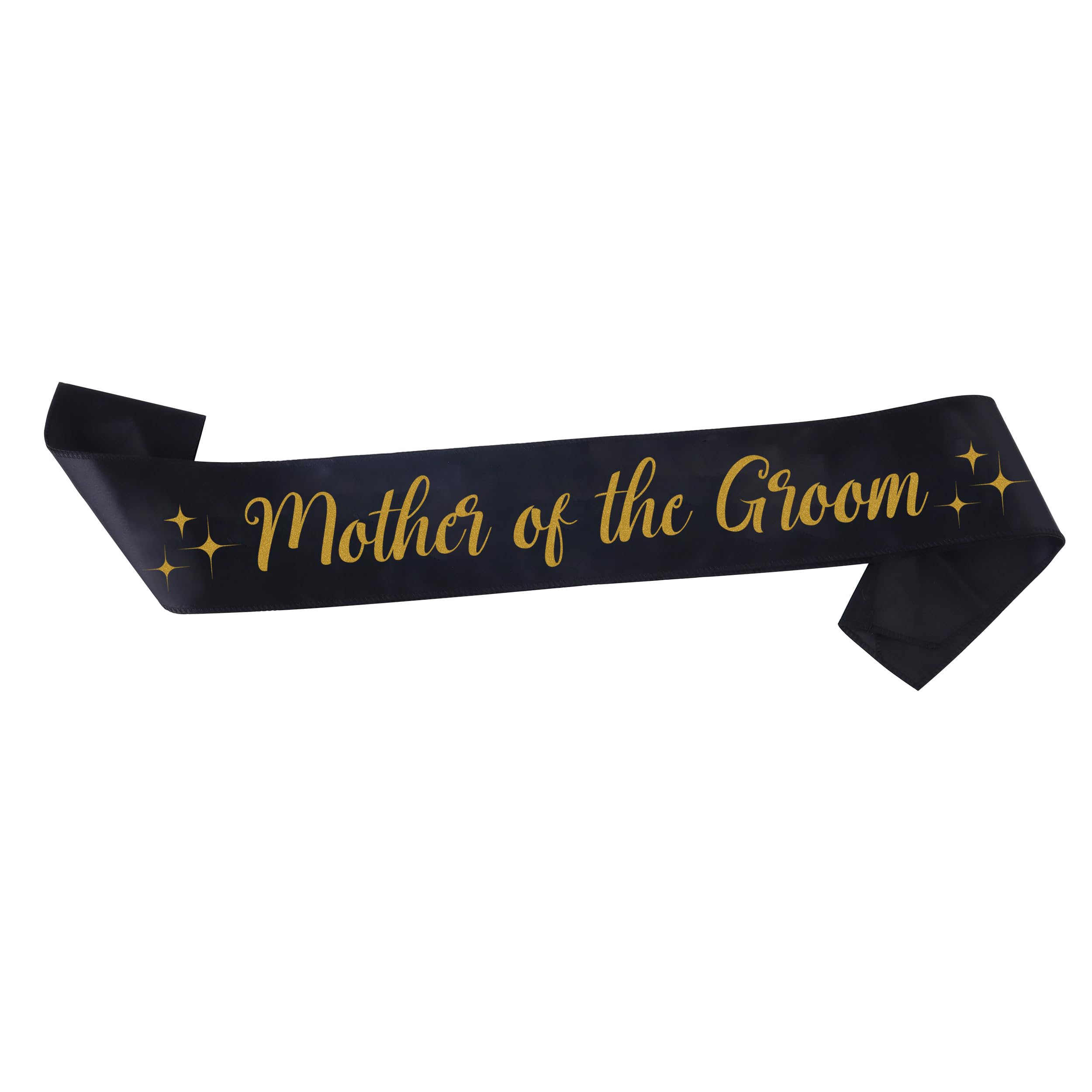 Mother of the Groom Sash - Black & Gold Wedding Sashes | Bridal Shower Bridesmaids Set Ceremony Decorations Bride Women Supplies Tribe Favors Gifts Wedding Party Accessories Brides Gift Favor Decor