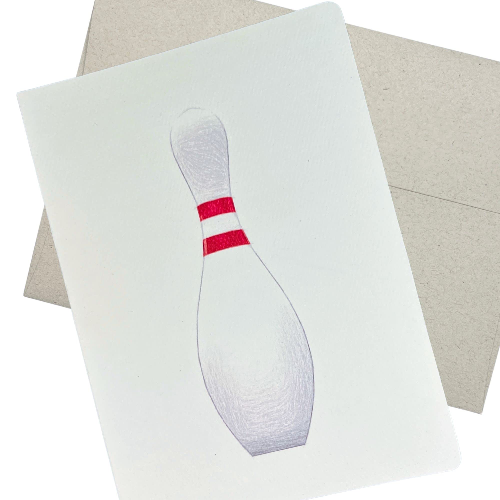 Bowling Birthday Card (5X7 Inch and Blank Inside) for Bowlers who love Bowling Alleys and Bowling Gifts - 104