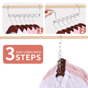 Hangers Space Saving, 12 Pack Metal Hanger Organizer, Closet Space Savers, Collapsible Magic Hangers for Heavy Clothes, Closet Organizers and Storage, College Dorm Room Essentials