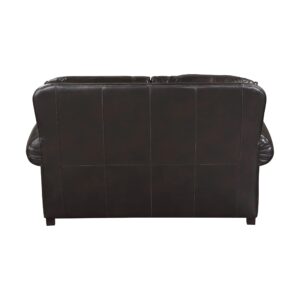 Lexicon Sébastien Breathable Faux Leather Living Room Loveseat, Brown