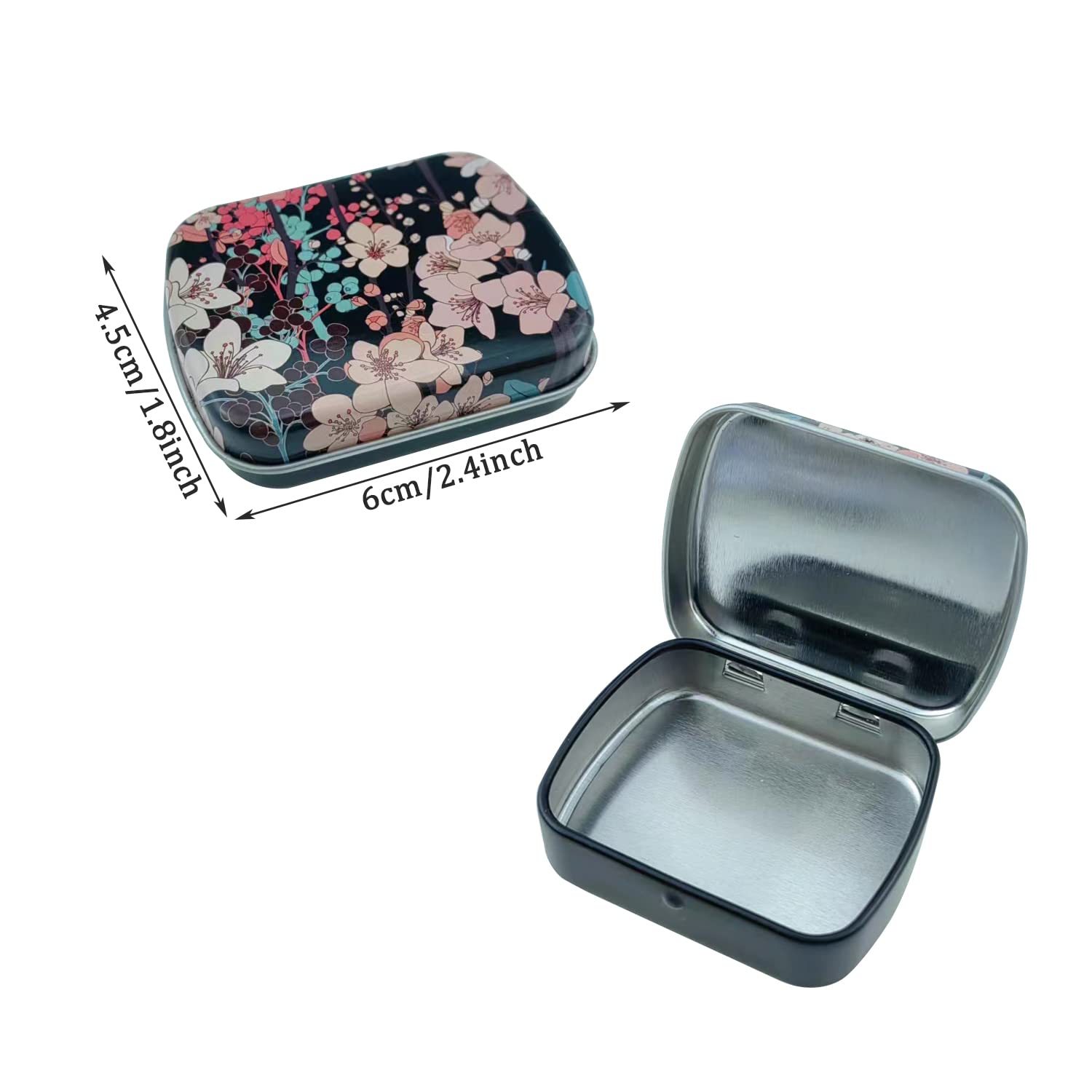 Kukiwhy 6 PCS Mini Metal with Lid Portable Storage Box,for Items,Earplugs, Pills, Tiny Bead, Nail, Jewelry Findings