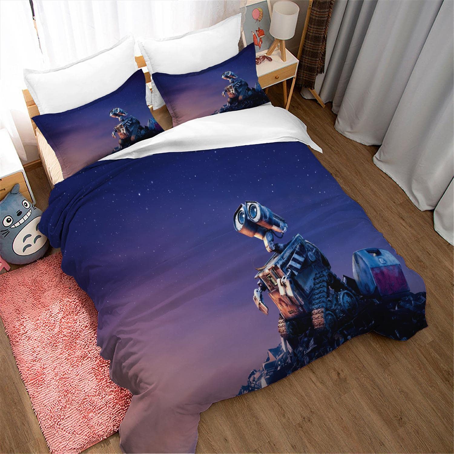 MARRKT Robot Anime Duvet Cover Set, 100% Microfiber Bedding Set, Skin-Friendly 3 Piece Comforter Cover Set for a Comfortable Sleep (12,Twin 68x86inch)