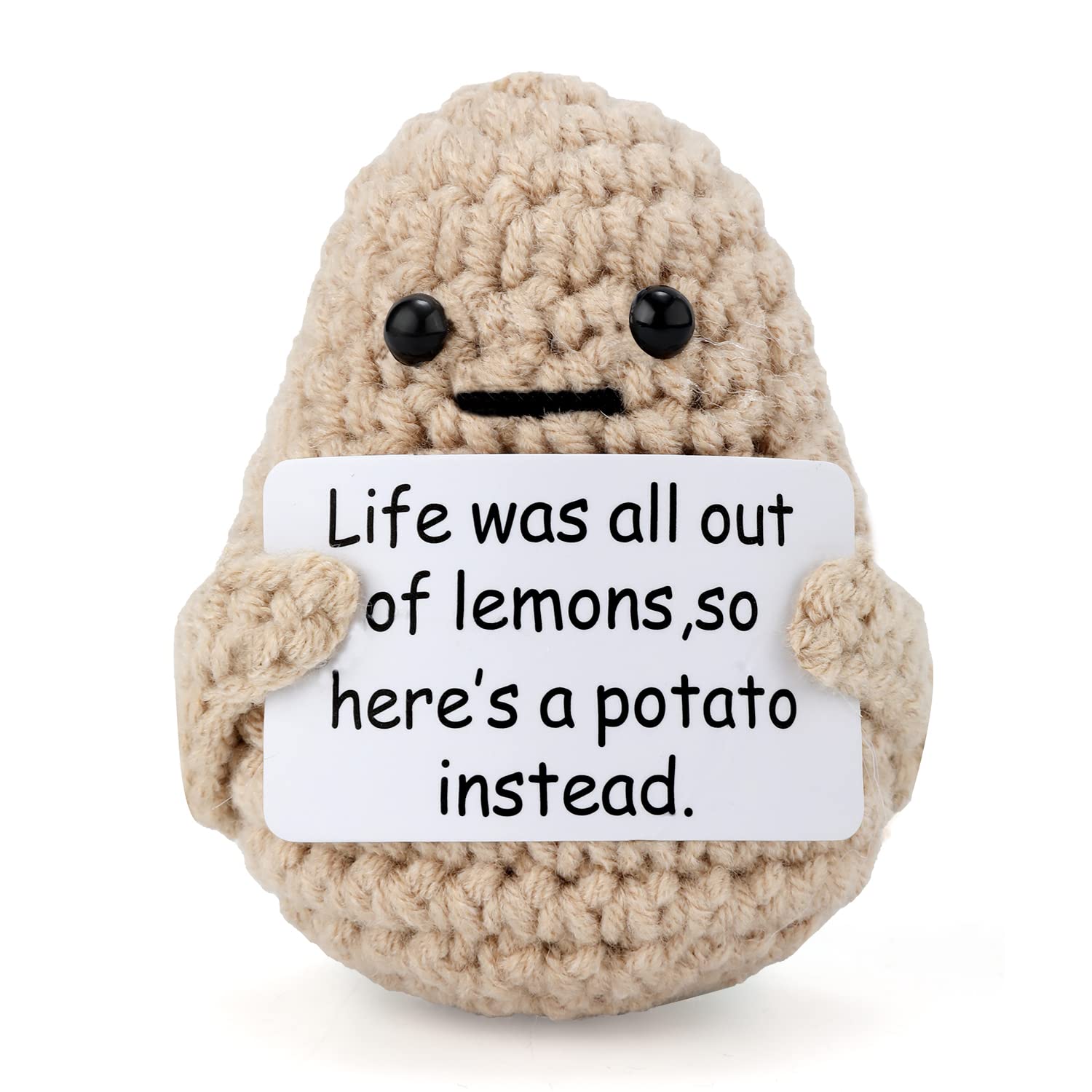 3 inch Life Interesting Knitted Positive Potato Mini Funny Positive Potato, Creative Cute Wool Funny Knitted Positive Potato for Birthday Gifts Party Decoration