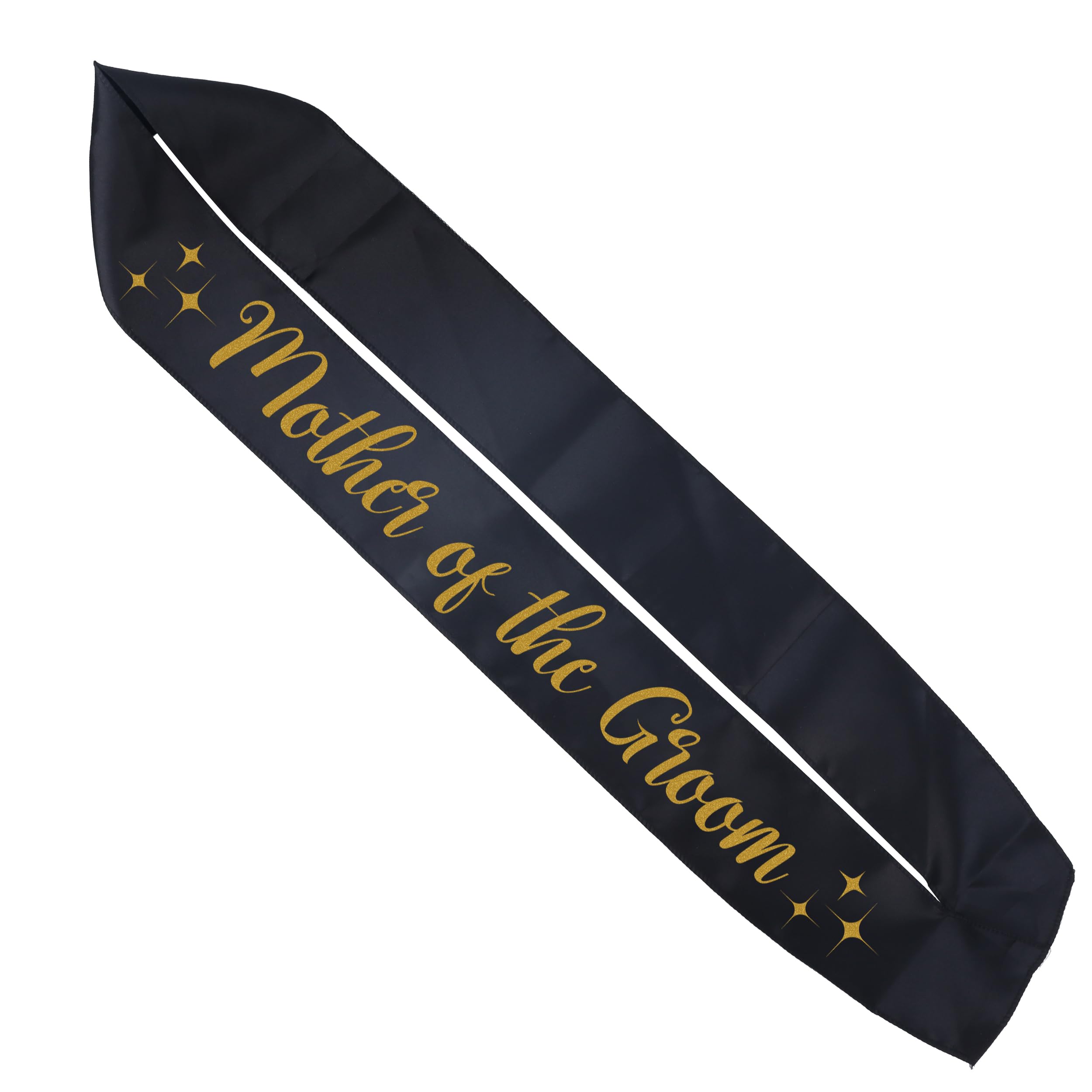 Mother of the Groom Sash - Black & Gold Wedding Sashes | Bridal Shower Bridesmaids Set Ceremony Decorations Bride Women Supplies Tribe Favors Gifts Wedding Party Accessories Brides Gift Favor Decor