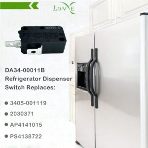 LONYE DA34-00011B Refrigerator Dispenser Switch Replacement for Samsung Refrigerator 3B73362F SZM-V16-FA-63 AP4141015 (Pack of 3)