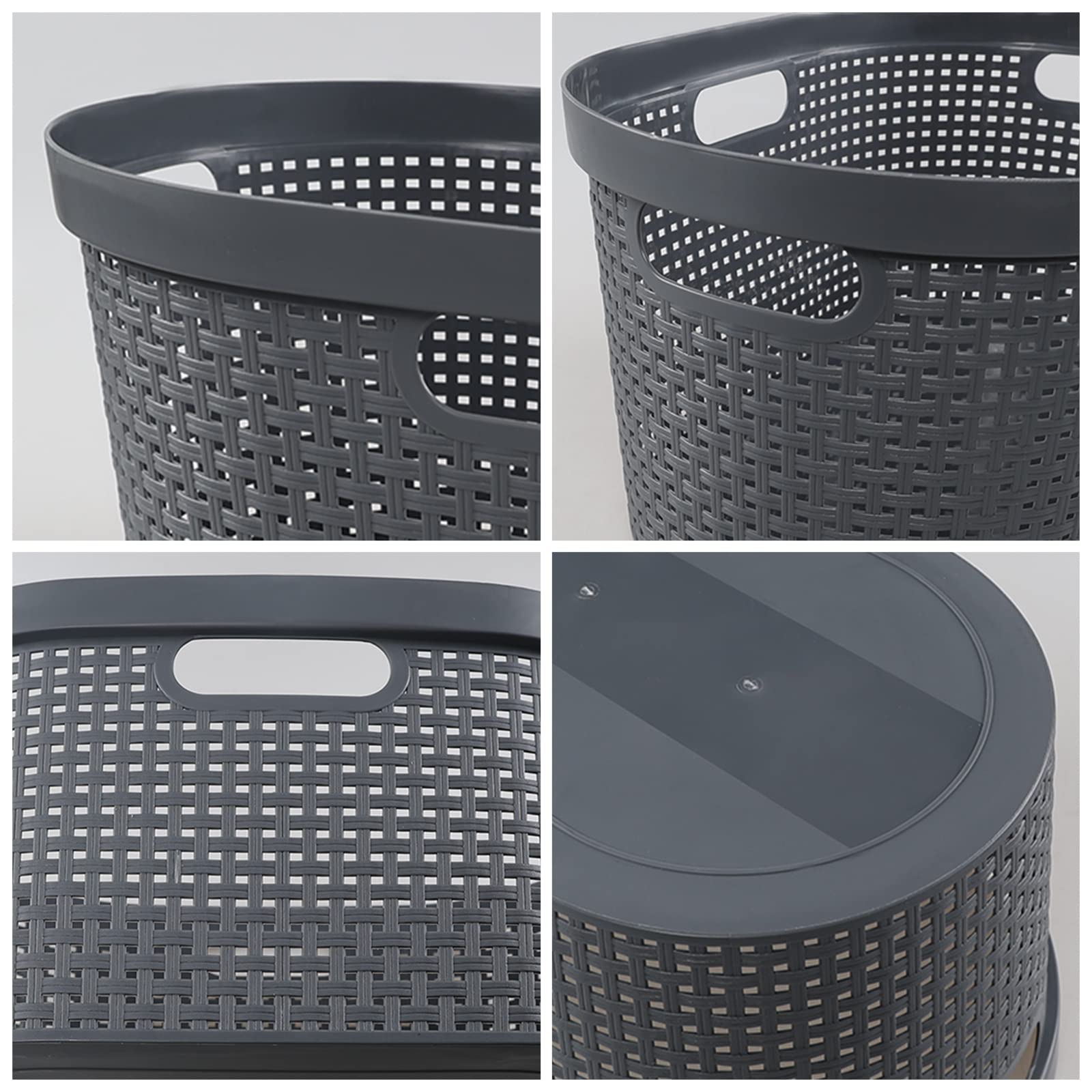 Tstorage 42 L Plastic Laundry Basket, Plastic Dirty Clothes Hampers, 4 Packs