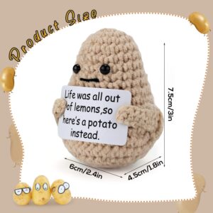 3 inch Life Interesting Knitted Positive Potato Mini Funny Positive Potato, Creative Cute Wool Funny Knitted Positive Potato for Birthday Gifts Party Decoration