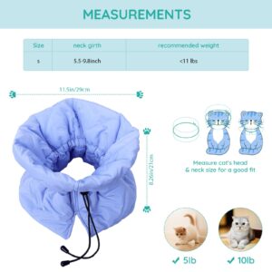 Cat Recovery Collar, Soft Adjustable Cat Cone Alternative, Lightweight Waterproof Fasteners Collars for Cats Kittens Puppies, After Surgery Stop Licking and Daily Use (Neck girt 6.3"-9.1")