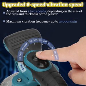 Tile Installation Tool Vibration Machine-Double Suction Cup Handheld Automatic Tiling Vibrator for Laying, Electric Tile Vibrator Tools 6 Speeds Adjustable 21V 12000mAh 24000r/min