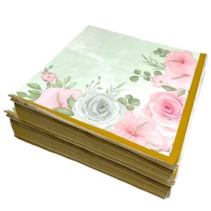 Oojmai 100 Flower Theme Paper Napkins Ideal for Weddings Engagement Bridal Baby Shower Birthday Party