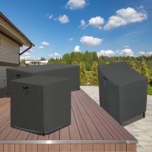 ABCCANOPY Deck Box Cover Outdoor Large Storage Box Cover Universal Outdoor Furniture Cover Waterproof and Dustproof Winter Protection 44x28x24 Grey