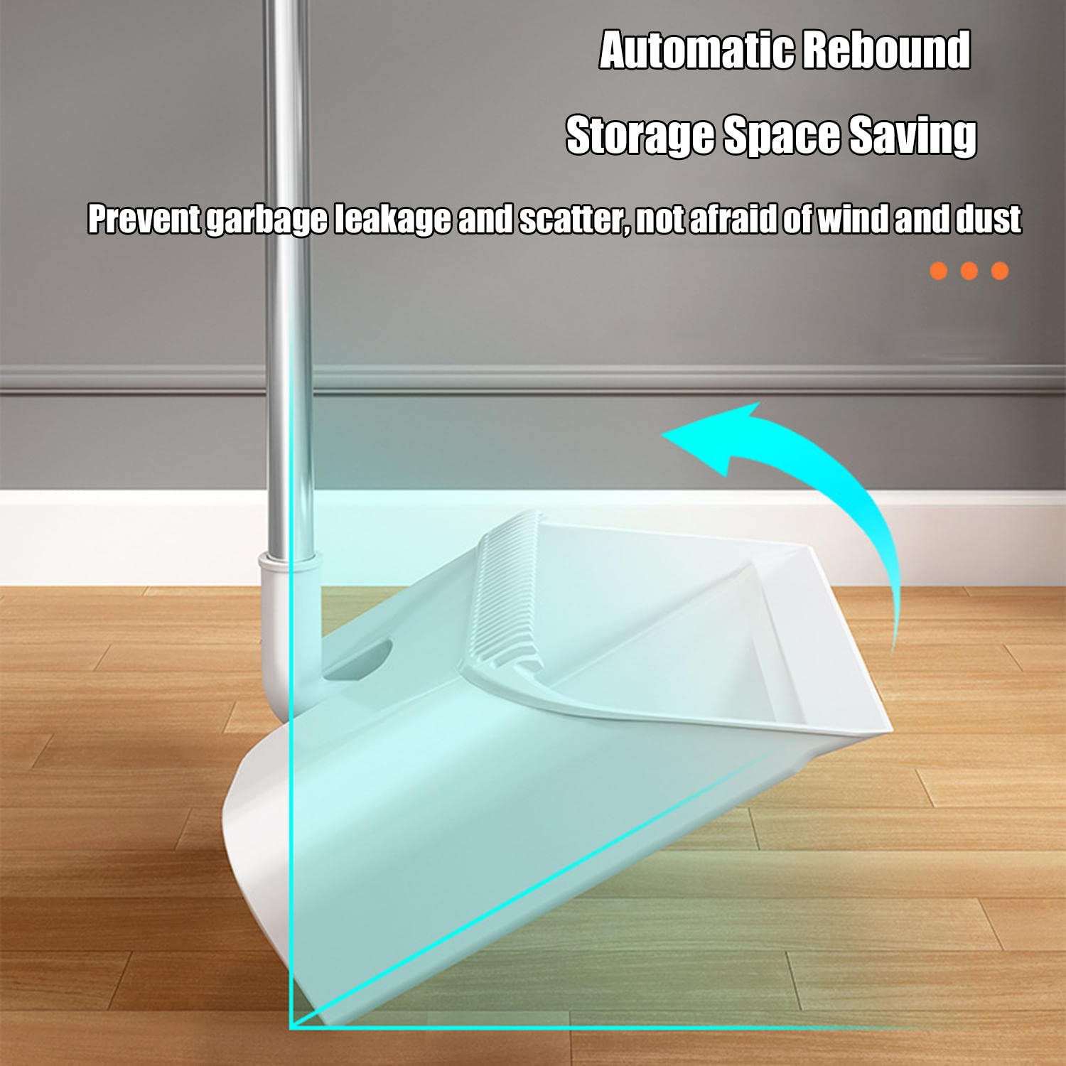 Broom and Dustpan Set, Broom and Dustpan, Broom and Dustpan Set for Home, Kitchen Broom and Dustpan Set, Upright Standing Dustpan and Sweeping Broom Combo, for Office Home Kitchen Lobby Floor Use