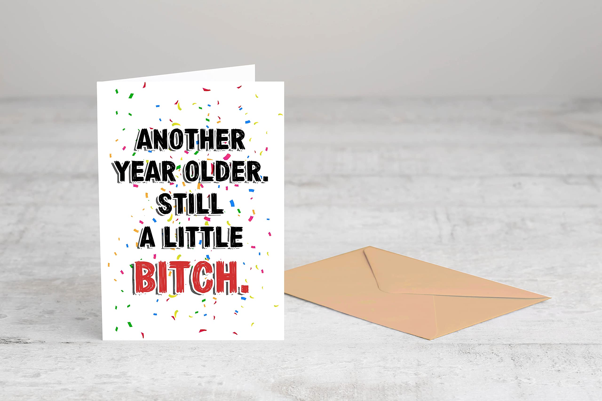 Emily gift Another Year Older. still A Little Bitch Card - Brother Sister Birthday Card - Funny Birthday Card - Sister Birthday Card - Birthday Card For Sibling