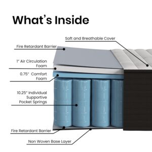 Flash Furniture Dream 12" Hybrid Spring and Foam Mattress in a Box, High Density Foam and Spring Hybrid Mattress, King