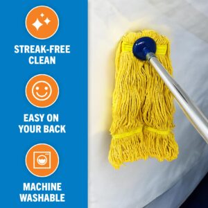 Cotton Screw on Mop Head Replacement Refill Cotton Mop Heads Replacements Boat Cleaning Products Wash Mop for Deck, Floor, Home, Auto Car and RV String Mop Heads Commercial Grade Mopheads