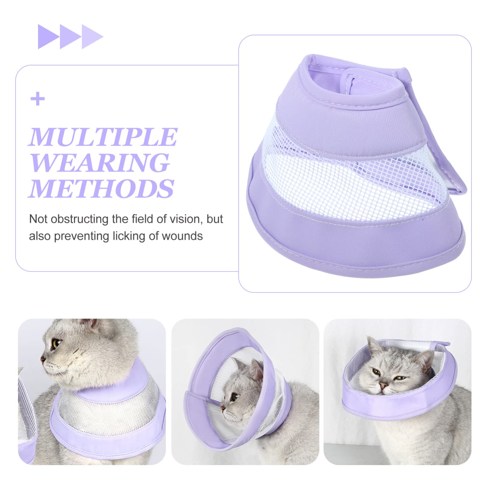 POPETPOP Compound Cone Collar cat Head Cone Dog Cone Collar cat cat Elizabethan Collar Soft cat Recovery Collar pet Collar Dog After-Surgery Collar Breathable PVC Small pet