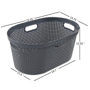 Tstorage 42 L Plastic Laundry Basket, Plastic Dirty Clothes Hampers, 4 Packs