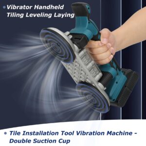 Tile Installation Tool Vibration Machine-Double Suction Cup Handheld Automatic Tiling Vibrator for Laying, Electric Tile Vibrator Tools 6 Speeds Adjustable 21V 12000mAh 24000r/min