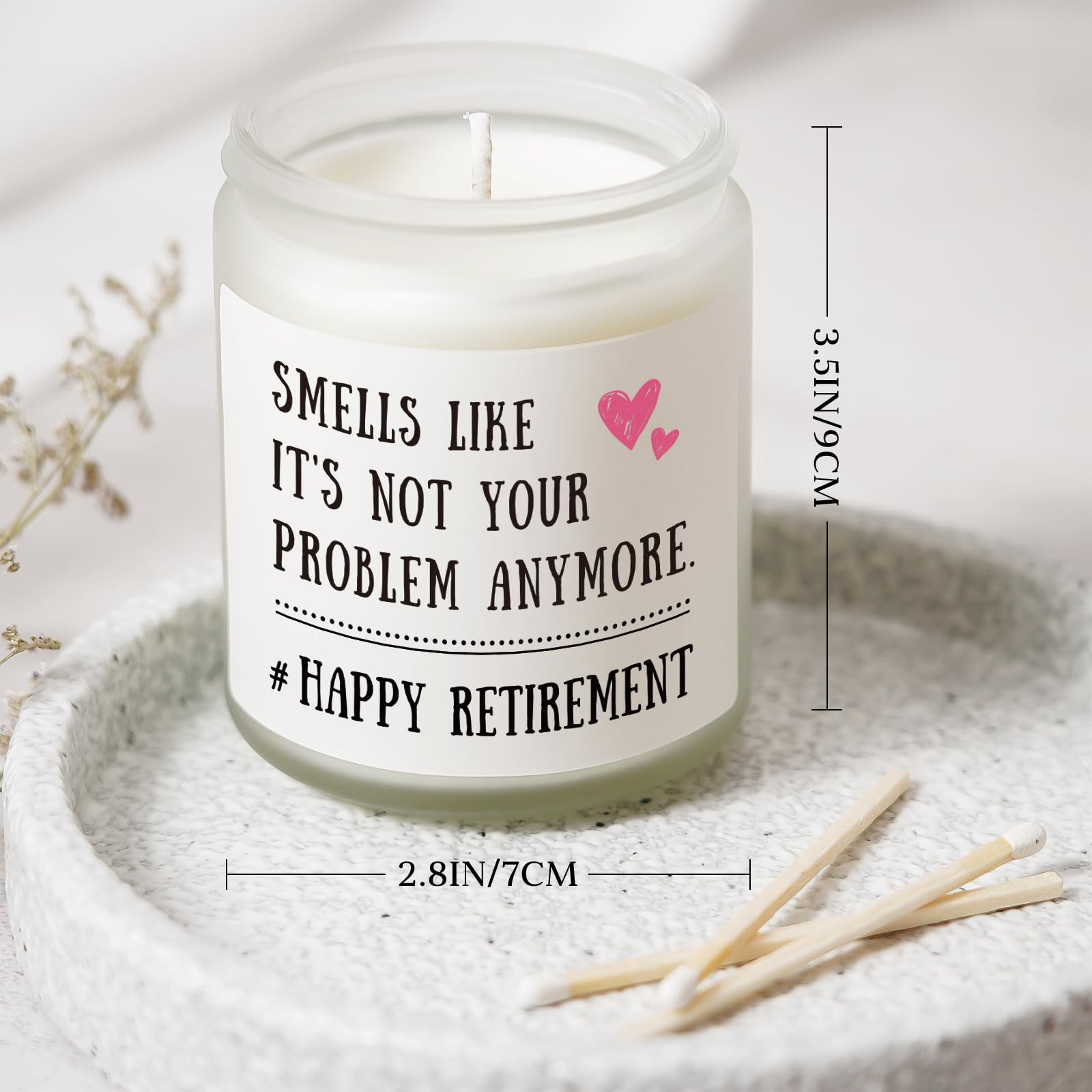 Retirement Gift for Woman - Funny Retirement Candle, Retirement Gifts for Women Men 2024, Happy Retirement Gifts for Coworker, Friends, Teacher, Boss, Nurse, Handmade, 7oz