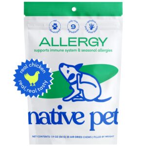 native pet dog allergy chews - dog itchy skin treatment - anti itch for dogs - dog allergy relief - itch relief & allergy relief for dogs itching - dog probiotics for itchy skin - 30 chews