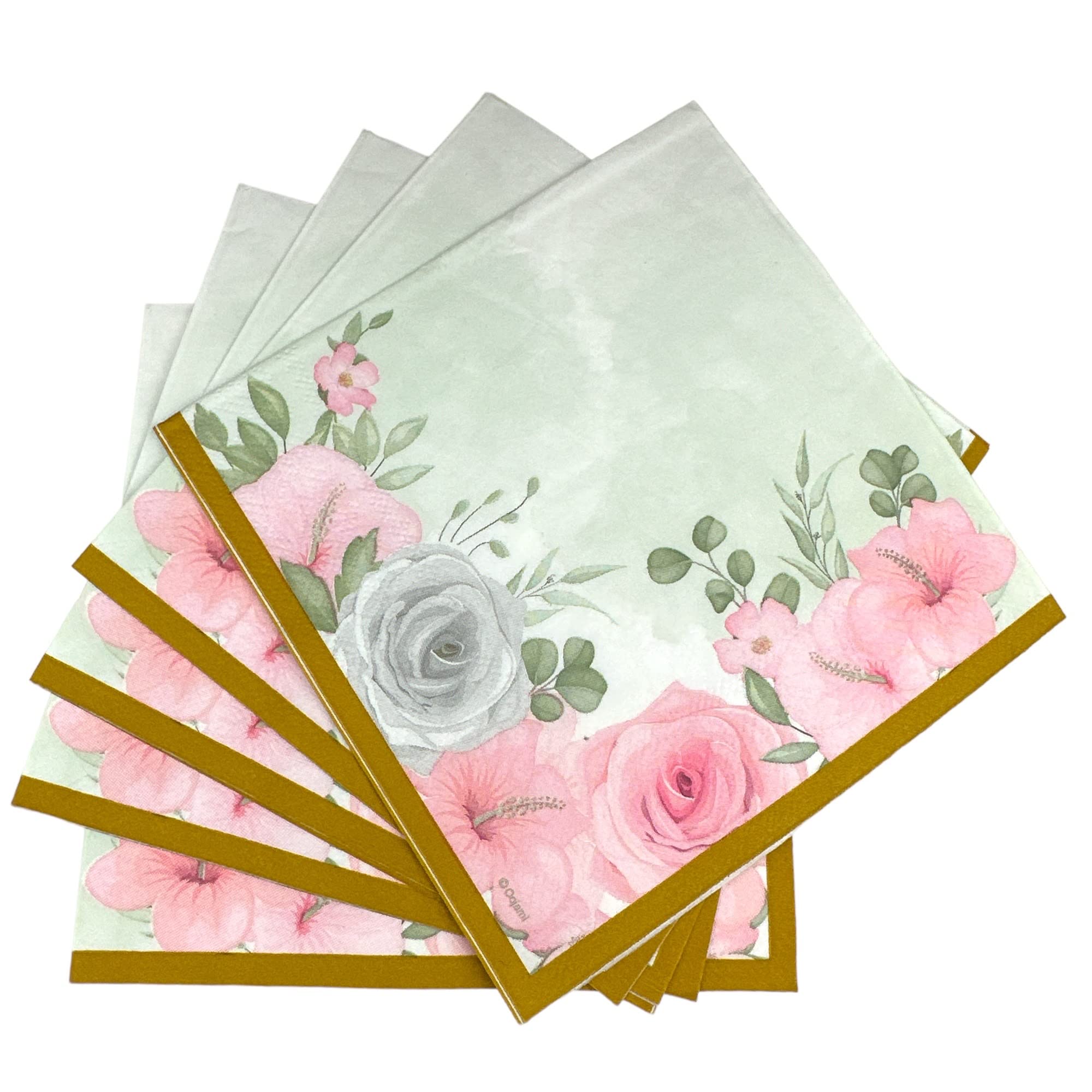 Oojmai 100 Flower Theme Paper Napkins Ideal for Weddings Engagement Bridal Baby Shower Birthday Party